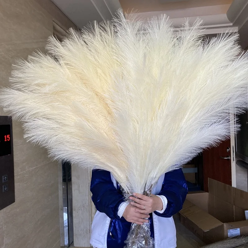 G-011 New Style Silk Artificial Pampas Wedding Flowers Decoration Artificial Faux Pampas Grass