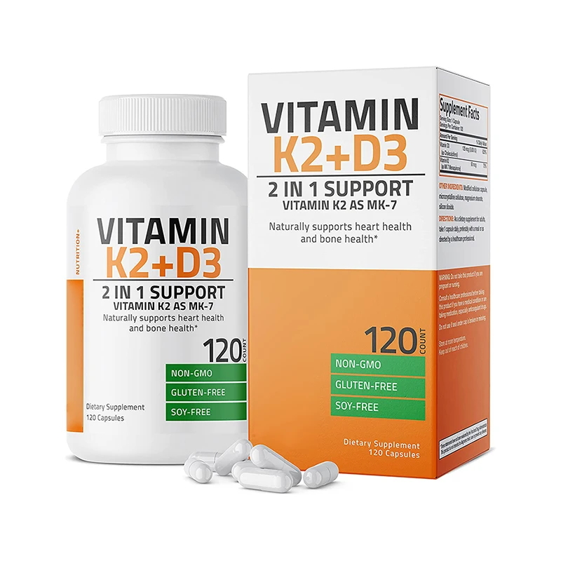OEM Vitamin K2 (MK7) with D3 Supplement Bone and Heart Health Swallow Vitamin D & K Complex Vitamin D3 + K2 Supplement