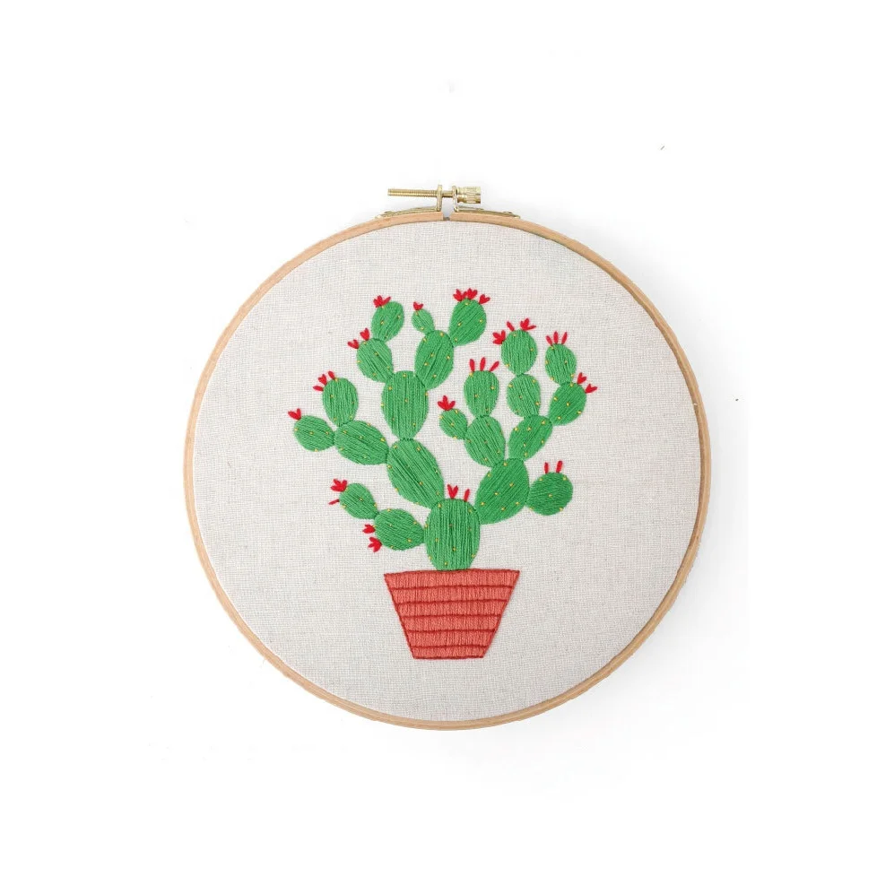 Green Plant Embroidery DIY Kit