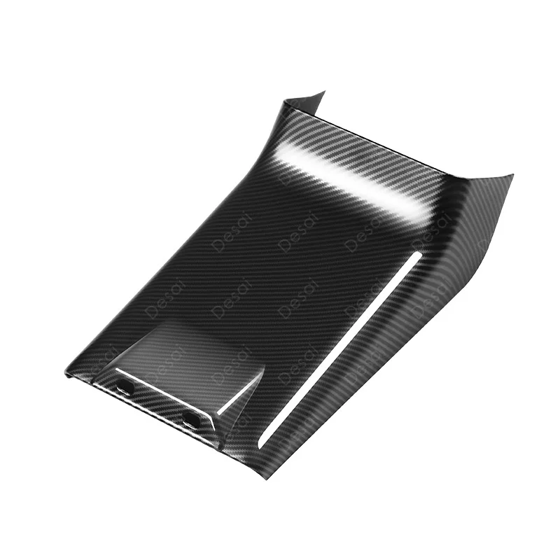 Matte Carbon Fiber Second-Row Air Outlet Lower Guard Panel For 2023 2024 Tesla Model 3 Sub-Outlet Cover Trim Protector Stripe