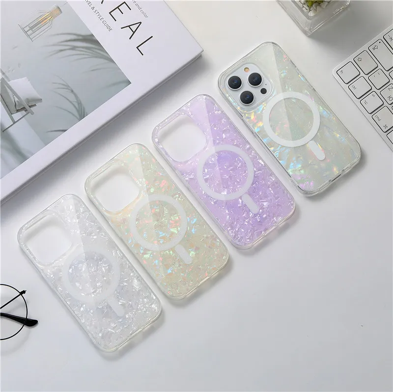 2025 New design Lady bling bling magnetic phone case for iphone 11 12 13 14 15 16 pro max plus clear phone cover