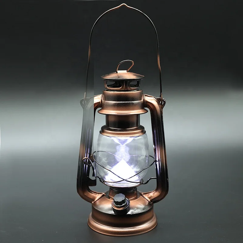 Hot Sale Vintage Style LED Metal Kerosene Lantern Antique Copper Classroom Decoration Bedroom Camping Battery Powered Outdoor