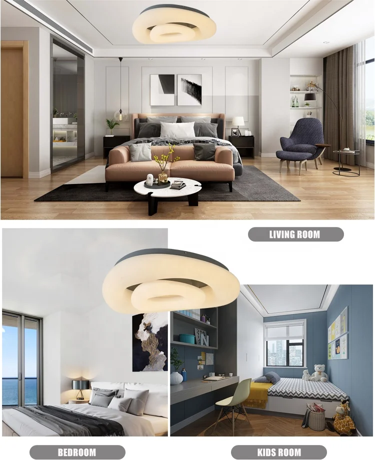 custom nordic decorative pe double layer ring circle modern led hanging modern italianate pendant lights lamp