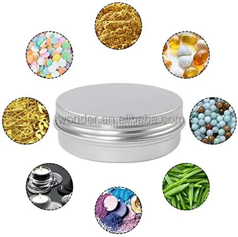 Screw Lid Metal Storage Tins Containers for Storing Spices, Candies, Lip Balm, Candles, seeds, aluminum tins 10ml, 10g, 1/3 oz
