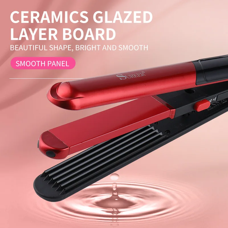 SURKER 3 In 1 Hairstyle Professional Hair Curling Iron Female Hair Straightener