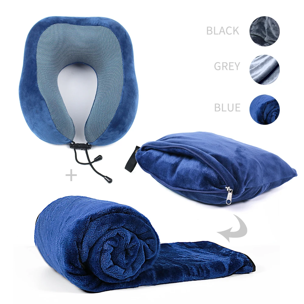 Car Memory Foam travel neck pillow set Personalized Neck airplane Travel Pillow for airplane with Travel Kit