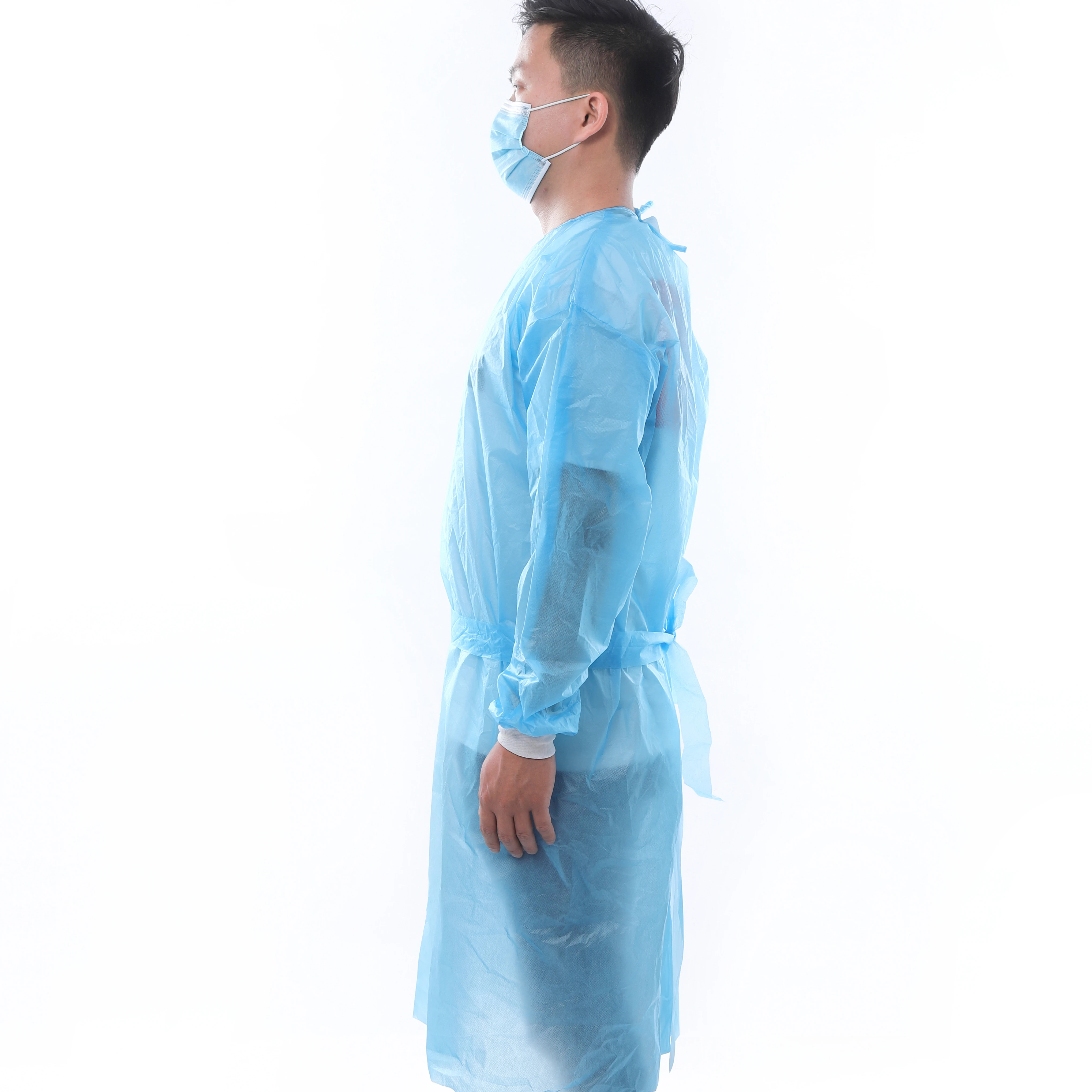
Медицинский Халат, водонепроницаемая медицинская униформа, хирургическая Больничная одежда уровня 1, одноразовый полипропилен, ПЭ 
