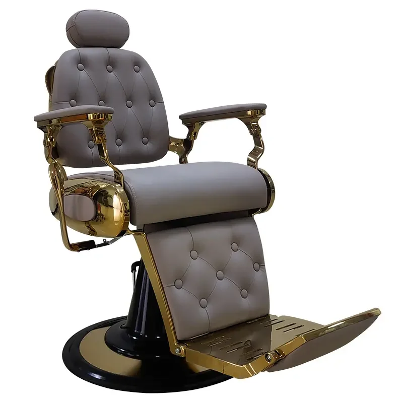 Hot sale gray barber chair can rotate 170 degree with big pump can customize color for barber shop