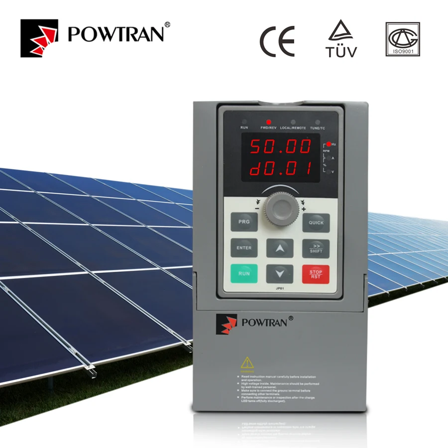 Solar Inverter MPPT 220v Frequency Converter 5.5kw 15kw 22kw 45kw Dc to Ac Inverter Solar Pump Inverter Vfd Powtran Off Grid