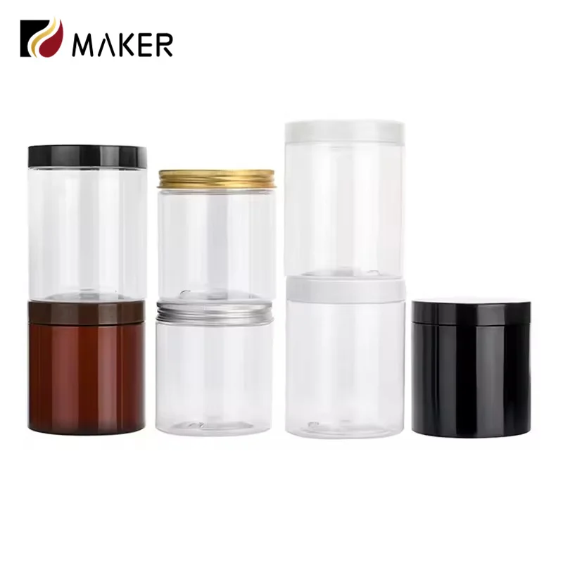 BPA Free Clear Food Grade Storage Container Wholesale Custom Empty Dry Fruit Nuts Cookie Honey PET Plastic Mason Jar With Lids