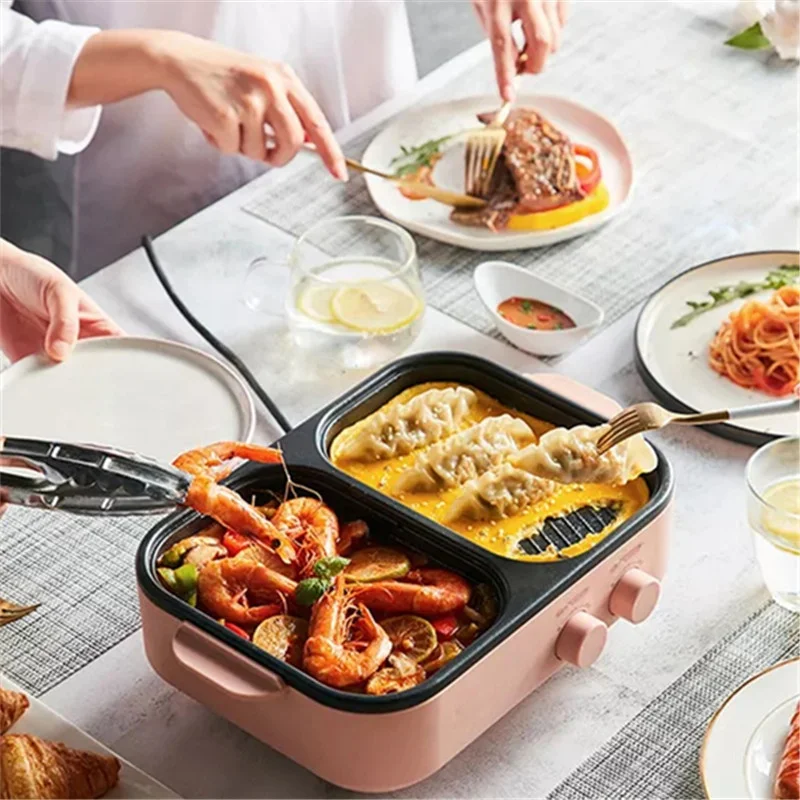 
Dropshipping Korea Barbeque Electric BBQ Grill With Hot Pot for BBQ 2in1 cooker 