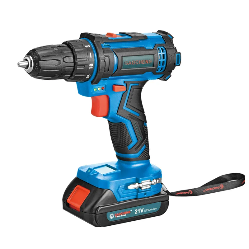 Factory Oem Bit Electric Screwdriver 21v Power Drills Kit Tools Impact Cordless Drill Power Tool Set Box Industrial Brush Motor