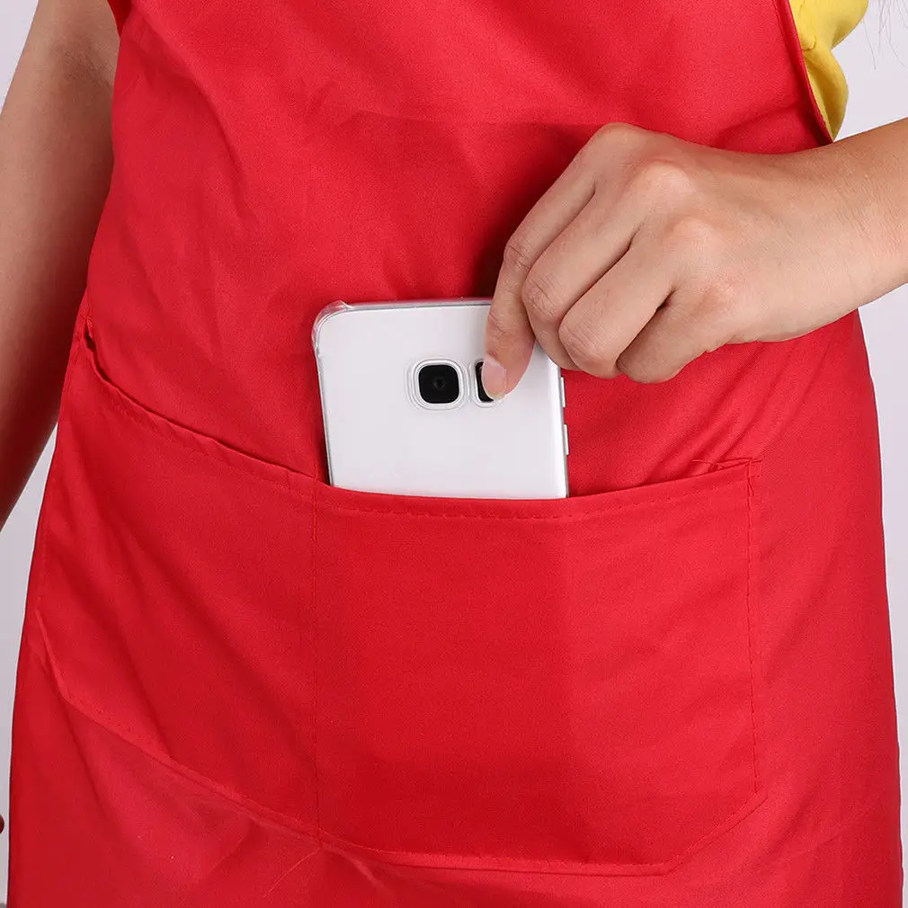 
Custom Logo Thicken Cotton Blend Sleeveless Apron Women Men Anti-wear Cooking Kitchen Bib Aprons With Pocket 