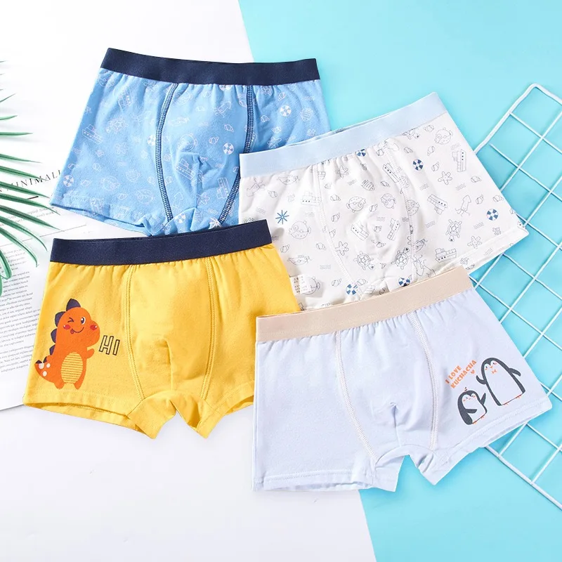 high quality custom printed breathable Manufacturer Teen Print cartoon Shorts Brief Kids boys cotton boxers underwear