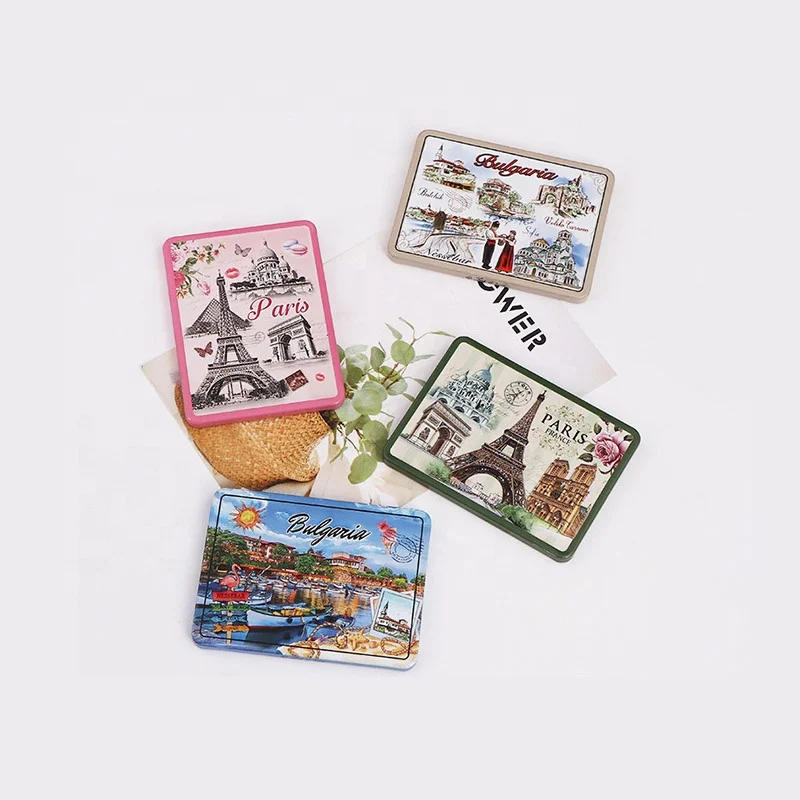 Metal Tin Refrigerator Magnet Iron Fridge Magnet Made Metal Plate Santorini Souvenir Fridge Magnets From Around the World