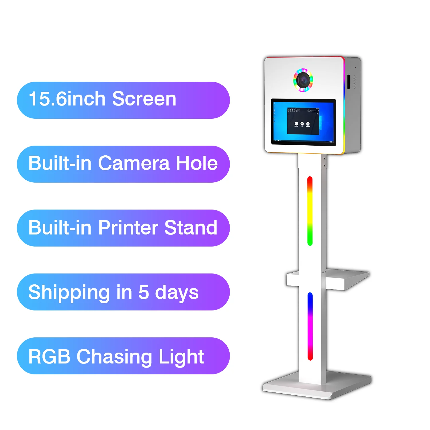 15.6Inch dslr photo booth Lcd Touch Screen Monitor selfie dslr photo booth Shell booth machine
