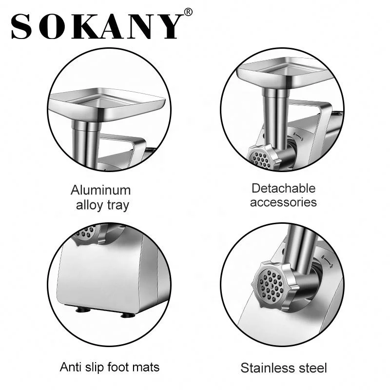 Wholesale Stainless Steel Electric Food Blender 2400W Electric Meat Grinder Mincer