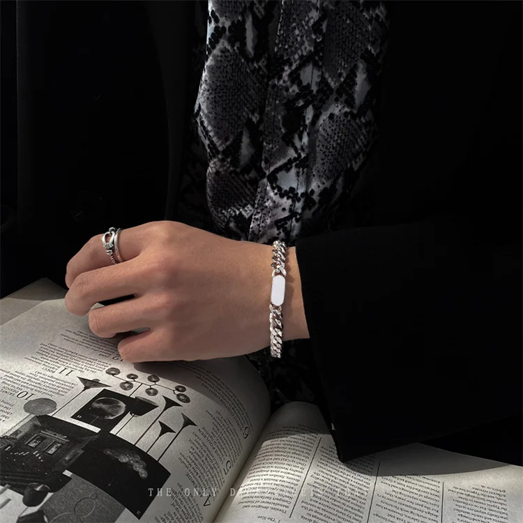 Custom cuban link chain necklaces, baguette maimi cuban chain anklet bracelet, stainless steel gold plated jewelry sets