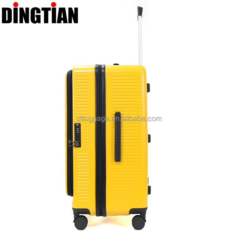 3pcs Unisex Front Open Large Trunk Style Hardside ABS PC Spinner Luggage Set Aluminum Trolley Suitcase TSA Lock Travel Trips