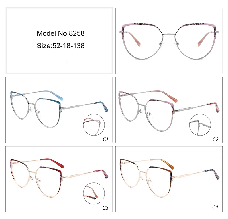 3D printing  Fashion ladies metal cat eye optical glasses eyeglasses frames spectacles frames