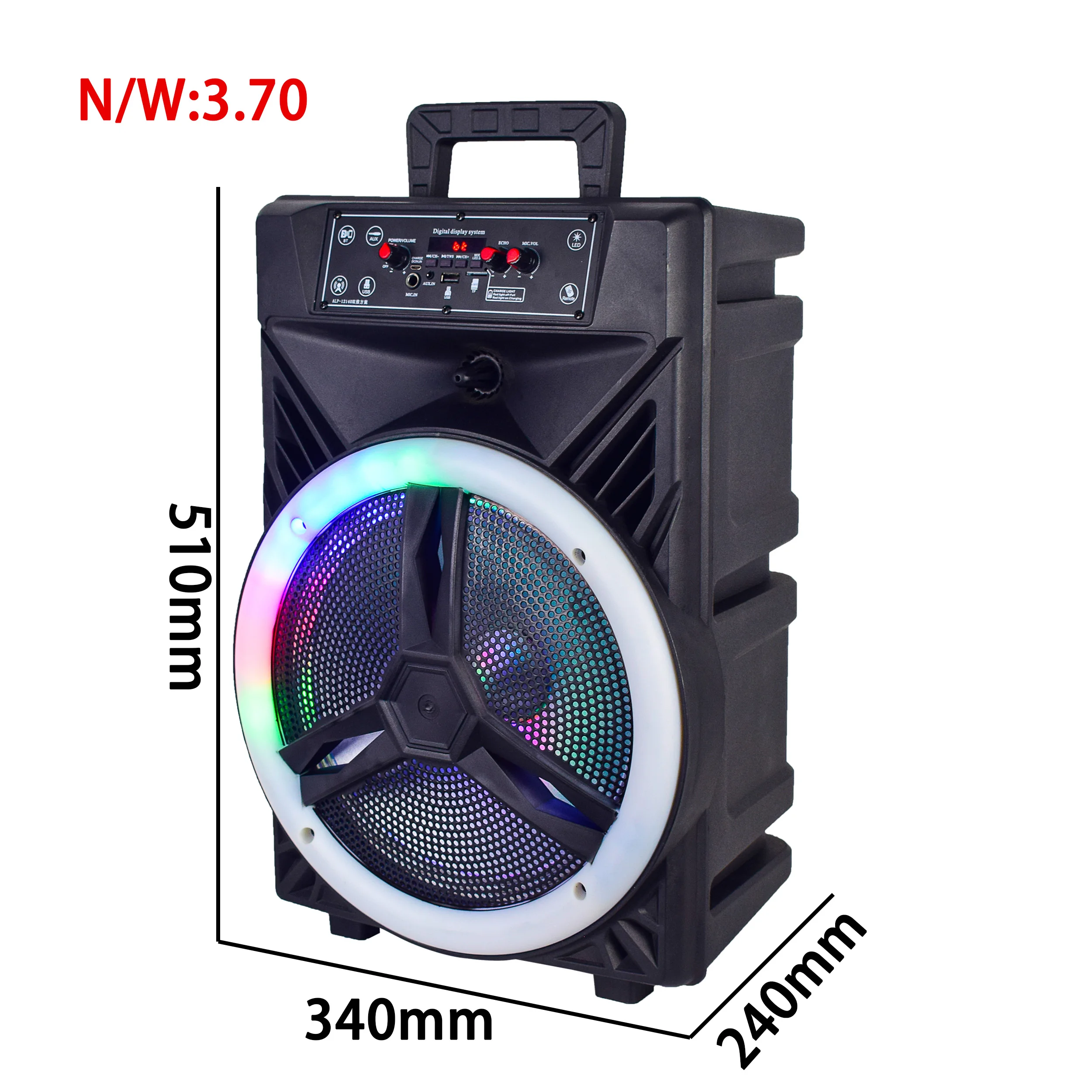 ready goods 12 inch portable BT trolley rechargeable speaker with mic