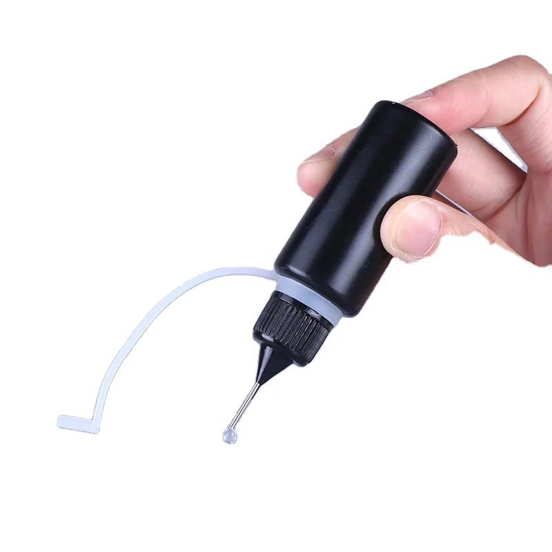 OEM color private label 5-200ml LDPE HDPE  liquid paste lub wax oil packaging steel needle dropper paint  bottle
