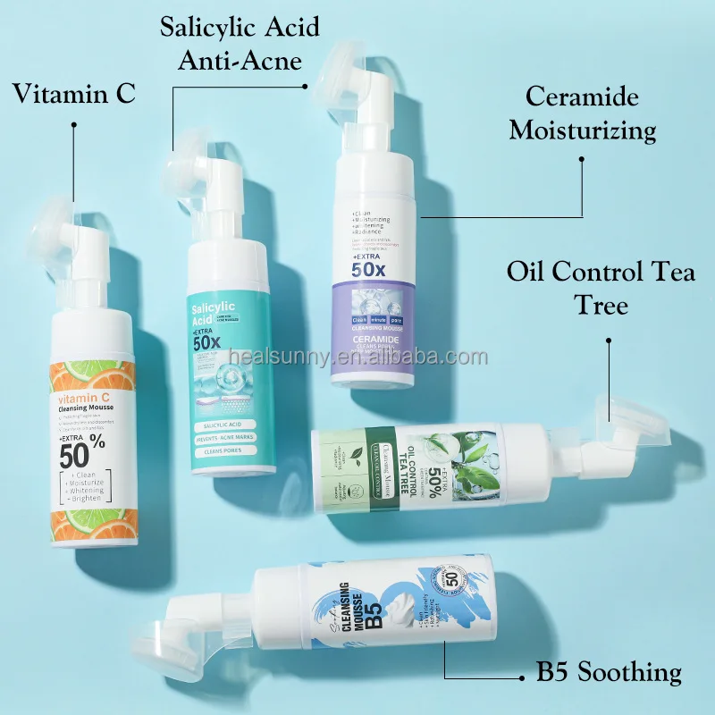 Deeply Cleaning Anti Acne Whitening Exfoliating Foaming Facial Massager Wash Cleanser Mousse
