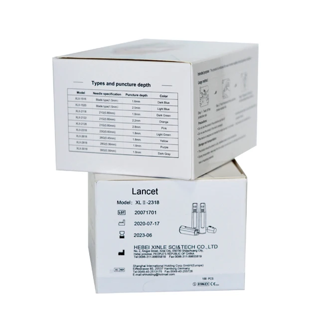 
Disposable Medical Sterile Pressure Activated Safety Lancet Single Use Blood Lancet 