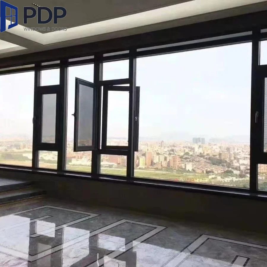 Aluminum Alloy Casement Outward Windows Flyscreen Security Stainless Steel Frame Netting Exterior Outdoor Use Horizontal Opening