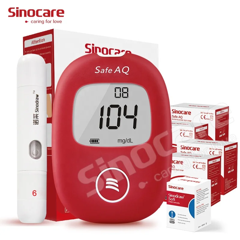 Sinocare Glucometer With 500 Test Strips Electronic Digital Blood Glucose Meter