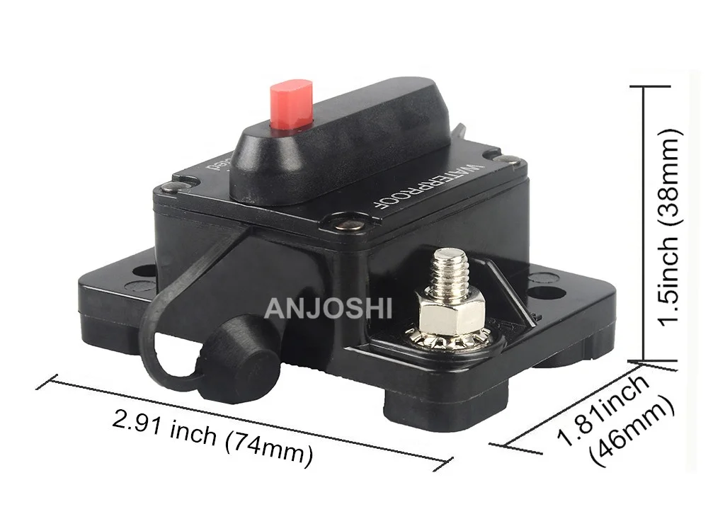 30-300A Circuit Breaker with Manual Reset 12V-36V DC Waterproof Surface Mount for Car Audio Rv Marine Boat Truck Trolling Motors