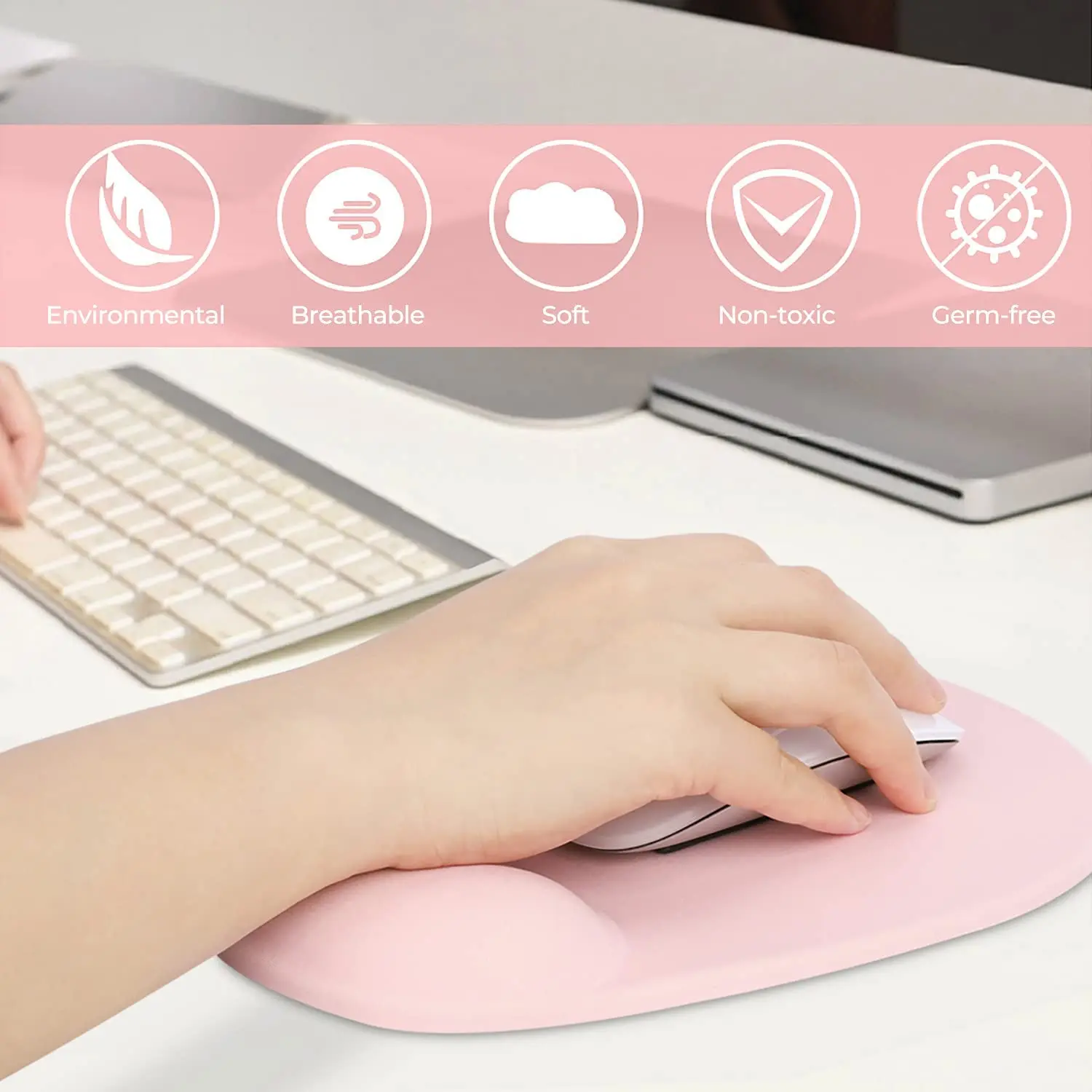 Ergonomic Sublimation Custom Gaming Office Gel Silicone Wrist Rest Mouse Pad Mat with arm support desk mat