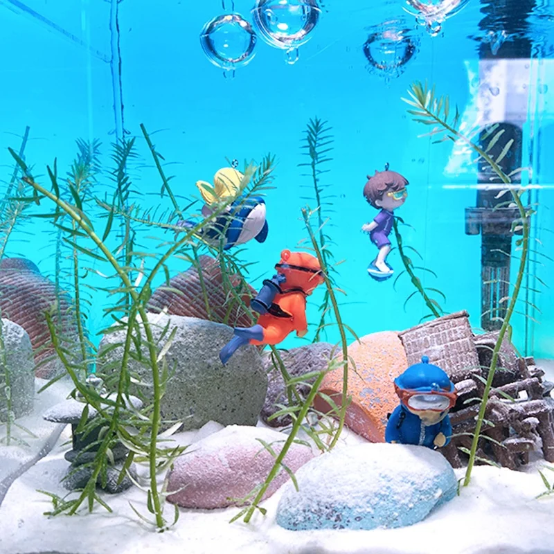 Creative Floating PVC Diver Lovely Fish Tank Landscape Cool Fish Tank Aquarium Toys Decorations frogman