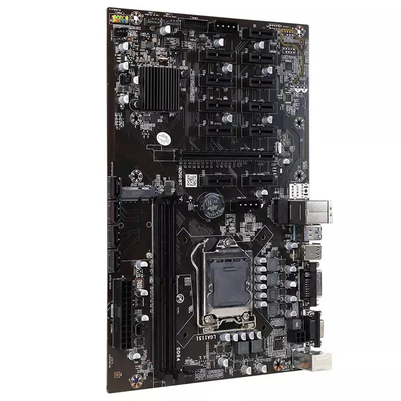 B250 BTC-12P материнская плата оснащена G4400 / G3900 процессор 2 * DDR4 слот и максимальный объем памяти объемом до