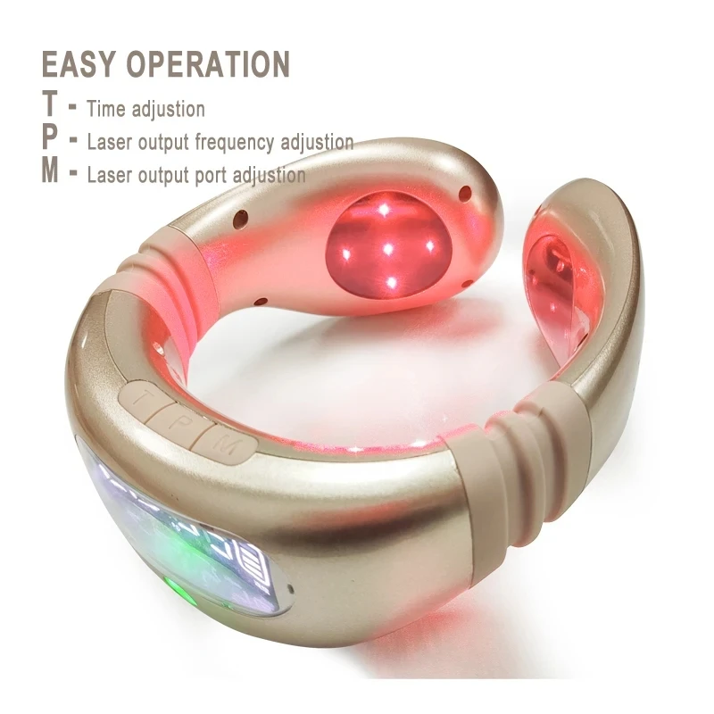 650nm Diode Low Level Laser Therapy for Cervical Spine Neck Pain Relief Acupuncture LLLT Medical Allergy Rhinitis Treatment