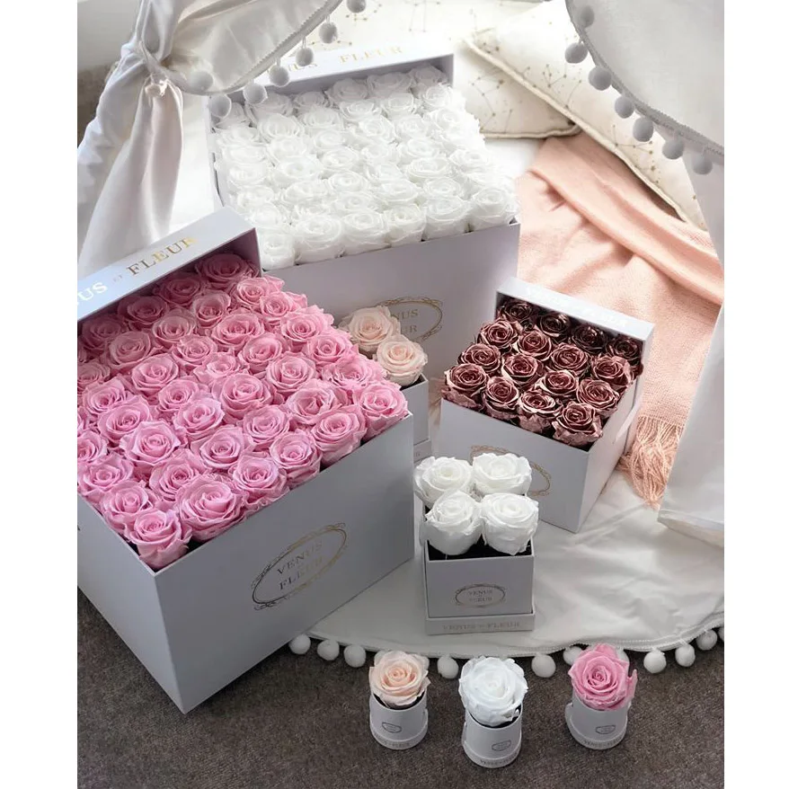 Gift Box Roses Eternelles En Boite I Love You Preserved Rose Gift Set Valentin Eternal Flower Home Decoration Carton Box OEM ODM
