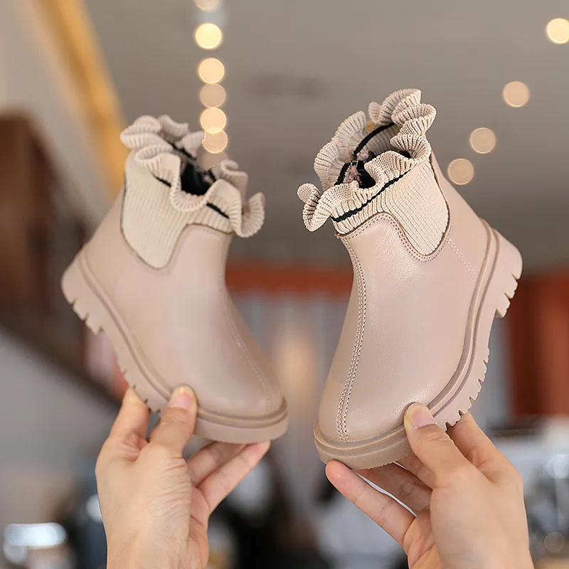 Kids Boots,New Fashion Trend Girls Boots Floral Pink Children Ankle Boots From China