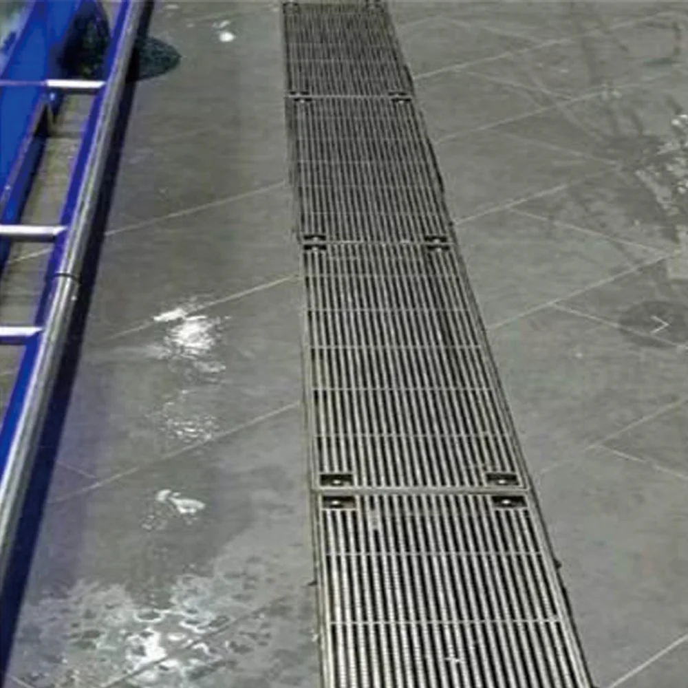Grating cover drain channel system Stainless Steel Linear straight Storm Water Sump Pit precast concrete drainage channels