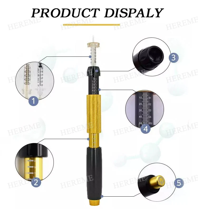 Heremefill Newest Hyaluronic Pen High Pressure 2 in 1 Syringe Hyaluronic Pen/Needle Free Very Cheap Hyaluronic Pen Supplier