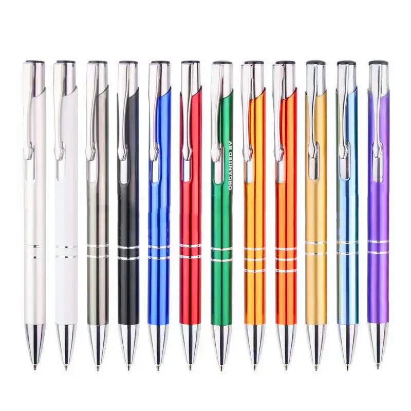 AI-MICH Wholesale New Custom Logo Stylus Ball Point Gel Pens With Advertising Luxury High Quality Aluminum Metal Ballpoint Pen