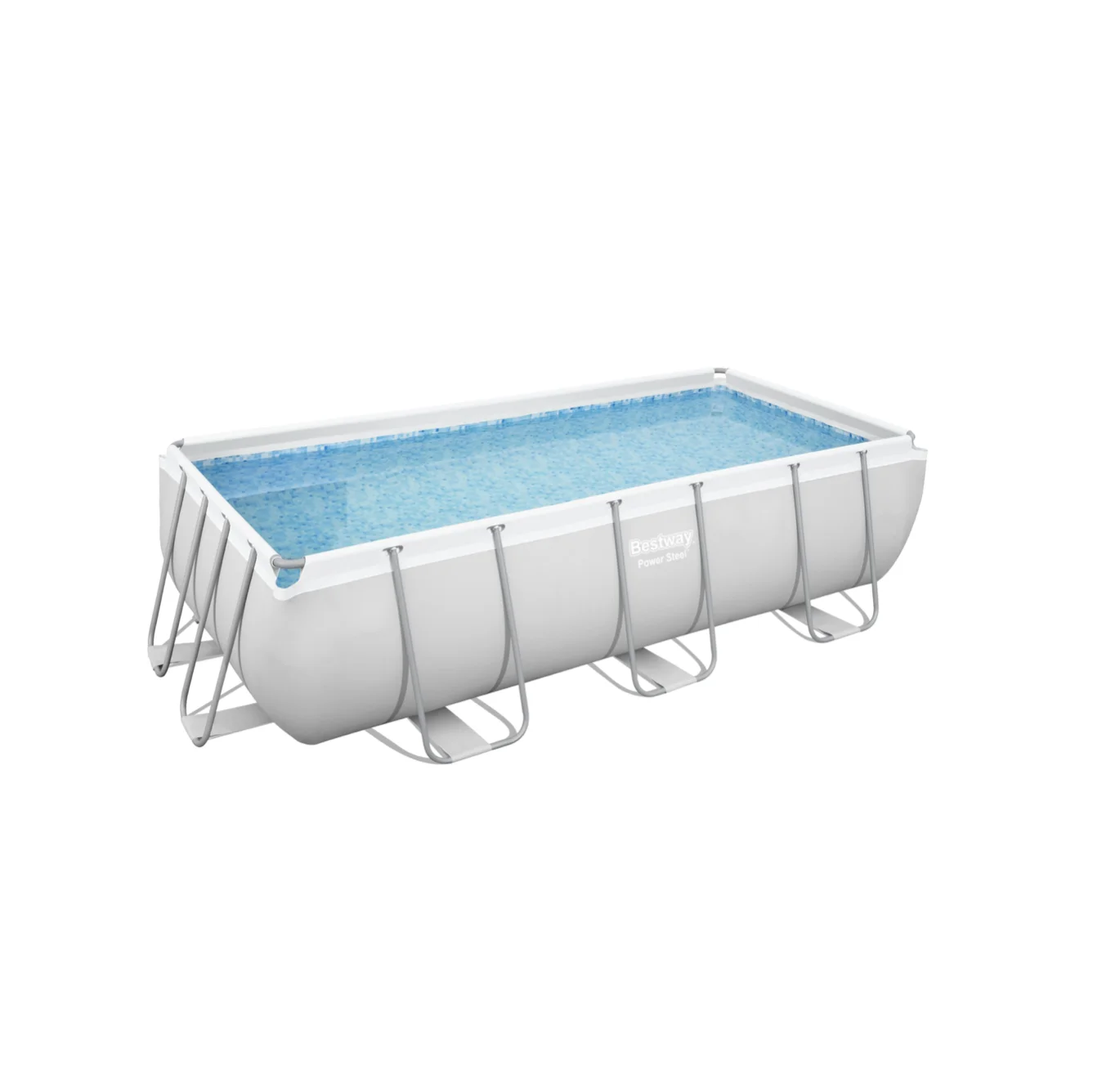 Bestway 56442 Outdoor Family Rectangular Steel Frame Pool Set Adult Swimming Pools