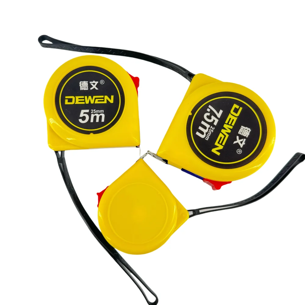 DEWEN China Factory high quality ABS plastic shell yellow Meter and imperial 3m/5m/7.5m/8m/10m tape measure