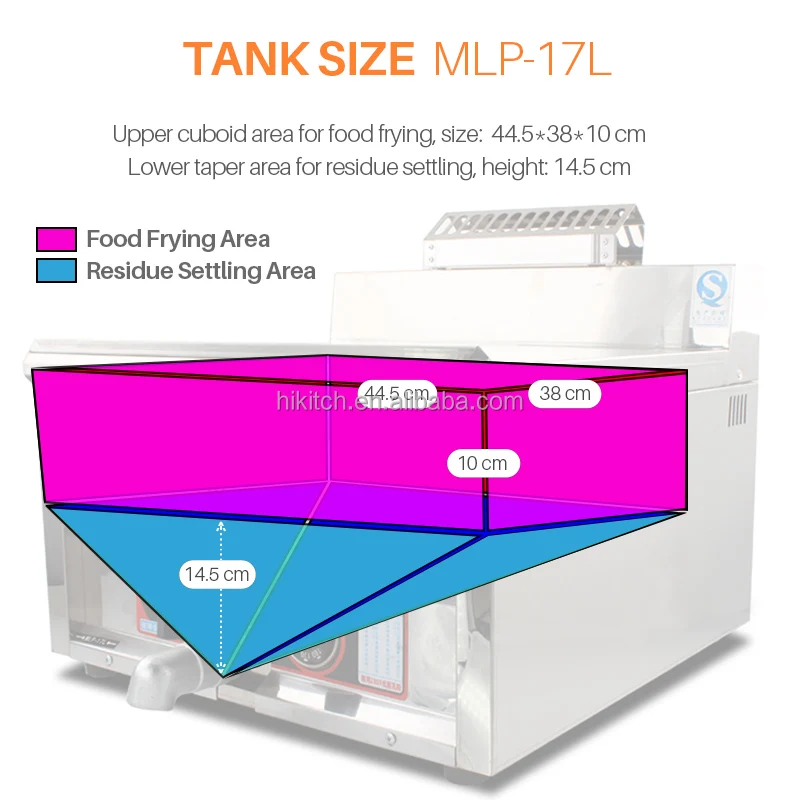 Hot sale thermostatic LPG deep fryer 17L single tank chips fries chicken frying machine with thermostat control gas fryer