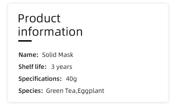 custom cleansing solid green tea skin care green private label facial moisturizing facial clay mask mud stick for all