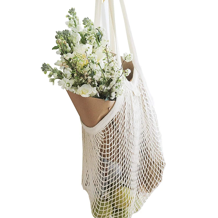 Cheap Reusable Eco-Friendly jute shopping bag wholesale grocery net mesh shopping bag