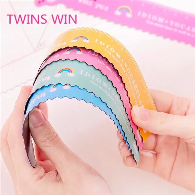 High Quality Promotional Gift Office Supplies and Stationery Cartoon Unicorn Soft Plastic Acrylic Measuring Straight Ruler 203