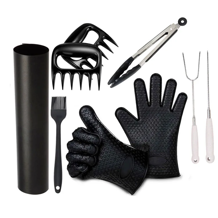 Best Selling Heat Resistance Good Healthy Non-stick BBQ Grill Bake Mat Thickness Portable Barbecue Tools Set