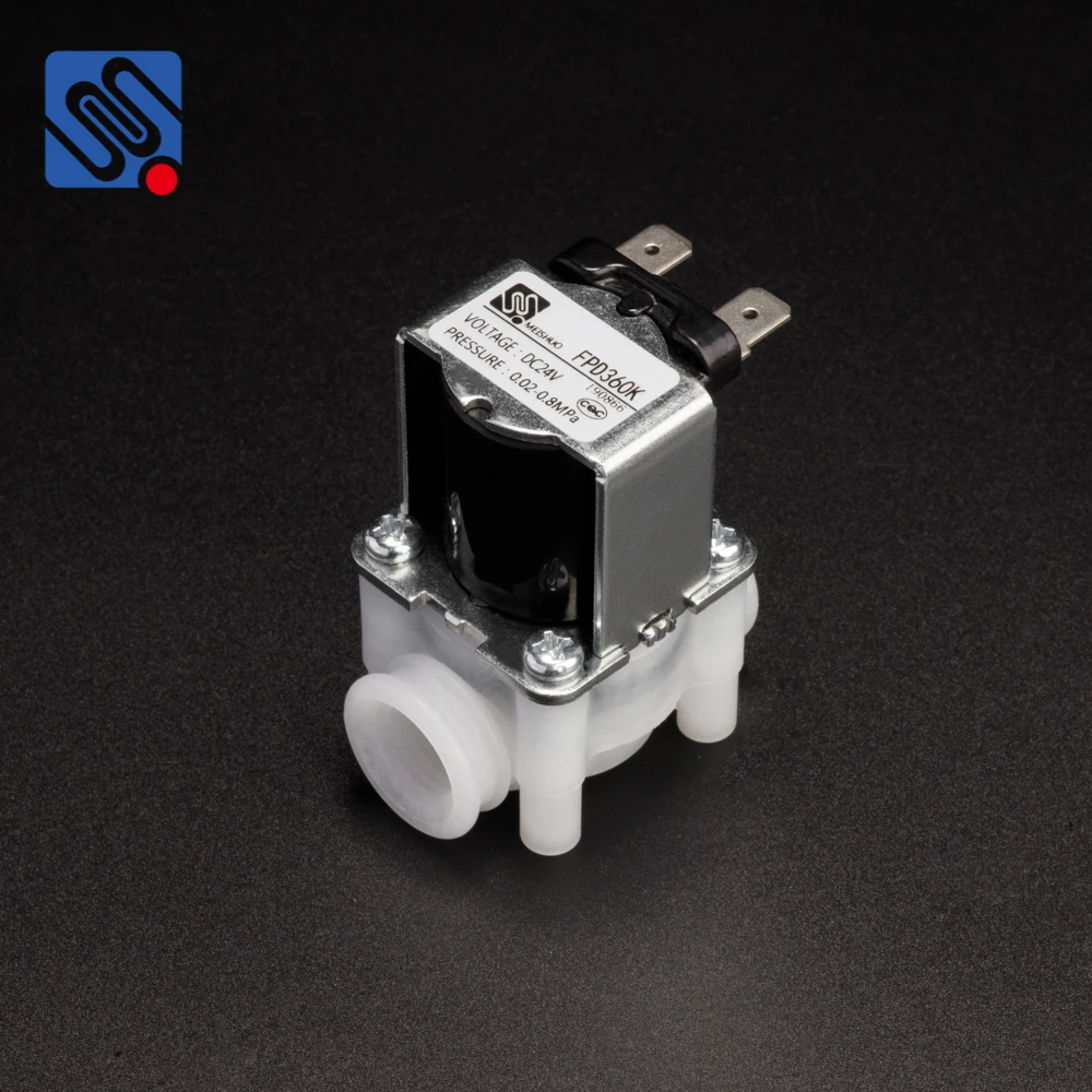 MEISHUO FPD360K food grade plastic 12 volt normally closed mini  1/4 miniature one way solenoid valve