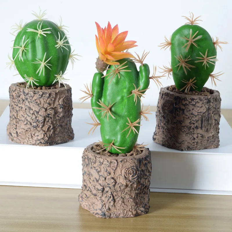 YOPIN-5023 New Design Mini Artificial Cactus Pot Plants for Table home Decor
