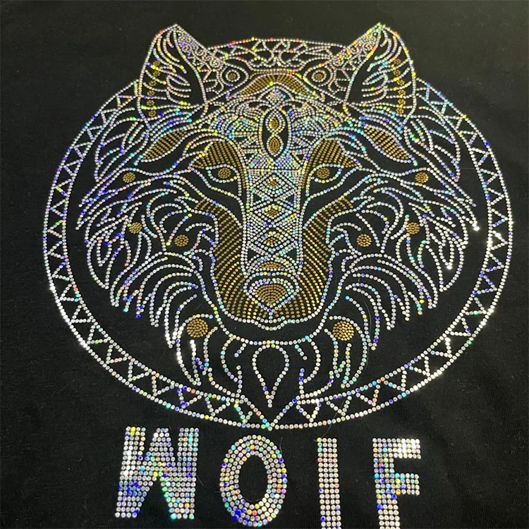 Iron on Motif Bling Appliques Hotfix Spangles Supplier Custom Design Logo Heat Transfers Glitter Hot Fix Sequins